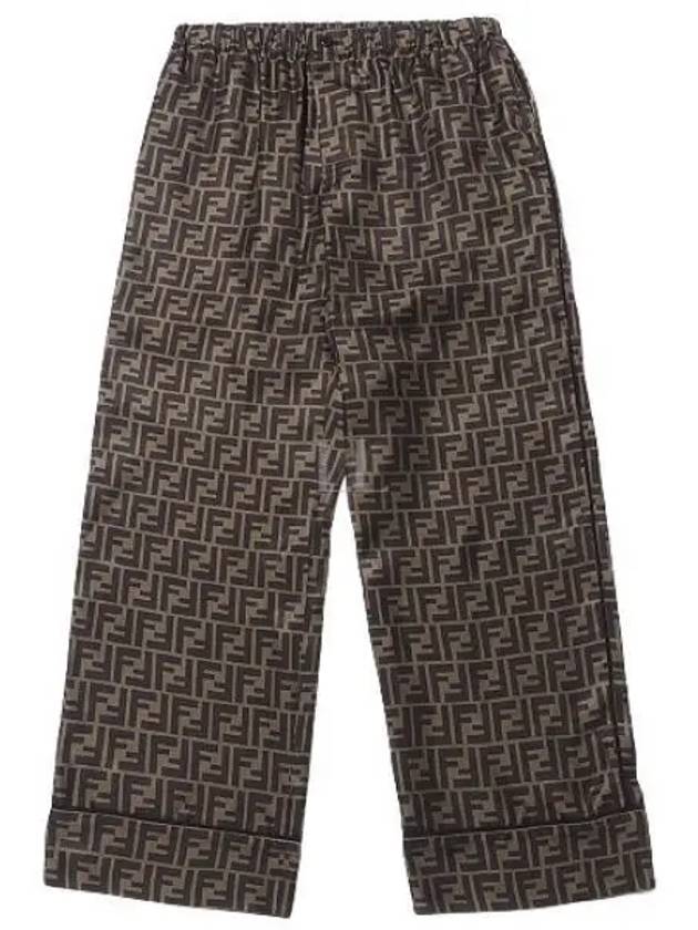 Twill Wide Pants Brown - FENDI - BALAAN 2