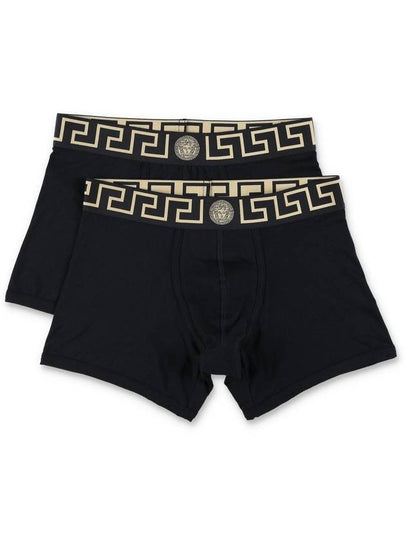 Men's Greca Waist Band Boxer Briefs 2 Pack Black - VERSACE - BALAAN 2