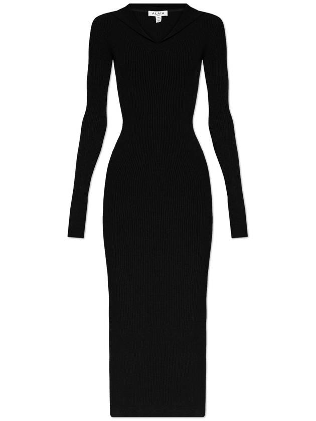 Alaïa Ribbed Dress, Women's, Black - ALAIA - BALAAN 1