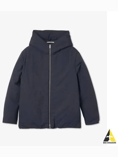 Zipper Hood Padded Down Jacket Navy - JIL SANDER - BALAAN 2