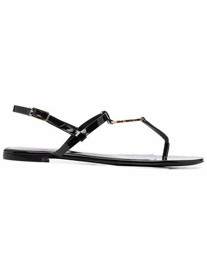 Women's Monogram Cassandra Sandals Black - SAINT LAURENT - BALAAN 2