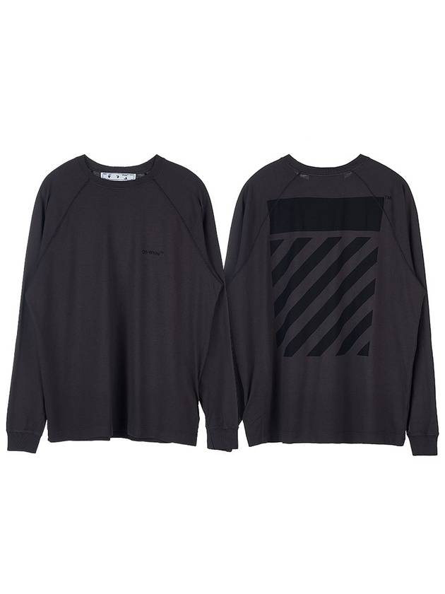 Diag Striped Raglan Long Sleeve T-Shirt Grey - OFF WHITE - BALAAN 11