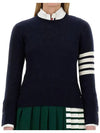 Women's 4 Bar Classic Cashmere Pullover Knit Top Navy - THOM BROWNE - BALAAN 3