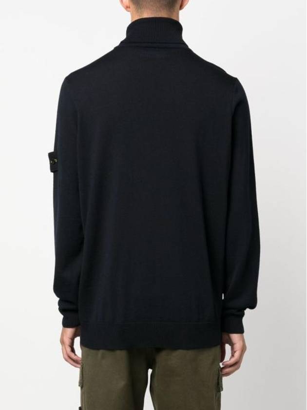 Wappen Patch Virgin Wool Turtleneck Navy - STONE ISLAND - BALAAN 5