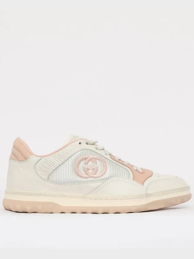 MAC80 Leather Low-Top Sneakers Pink White - GUCCI - BALAAN 3