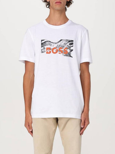 T-shirt in cotone con stampa logo Boss - HUGO BOSS - BALAAN 1