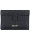 Classic Logo Grain Leather Card Wallet Black - TOM FORD - BALAAN 3