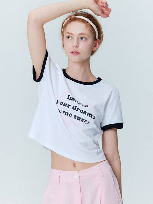 Dreams Cropped Short Sleeve T Shirt White - OPENING SUNSHINE - BALAAN 1