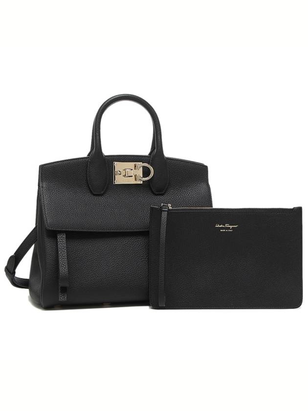 Studio Small Tote Bag Black - SALVATORE FERRAGAMO - BALAAN 8