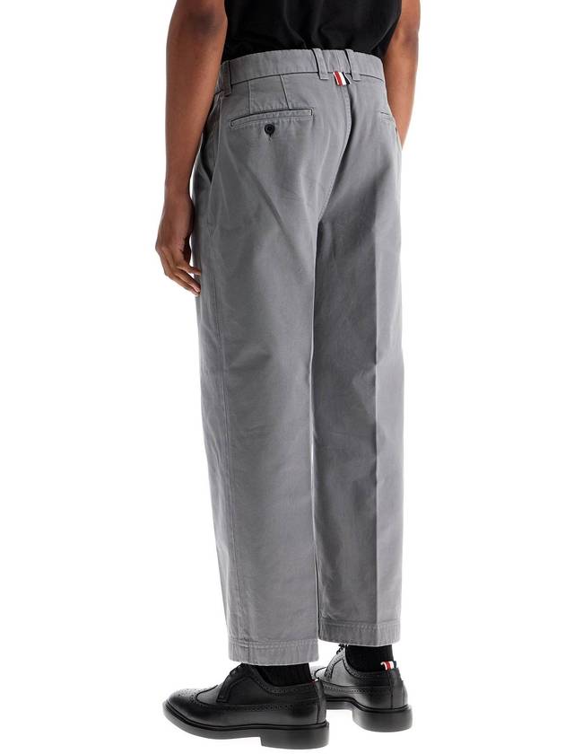 medium grey cotton chino utility pants - THOM BROWNE - BALAAN 3