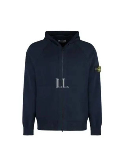 Wappen Padded Zipper Hooded Cotton Cardigan Navy - STONE ISLAND - BALAAN 2