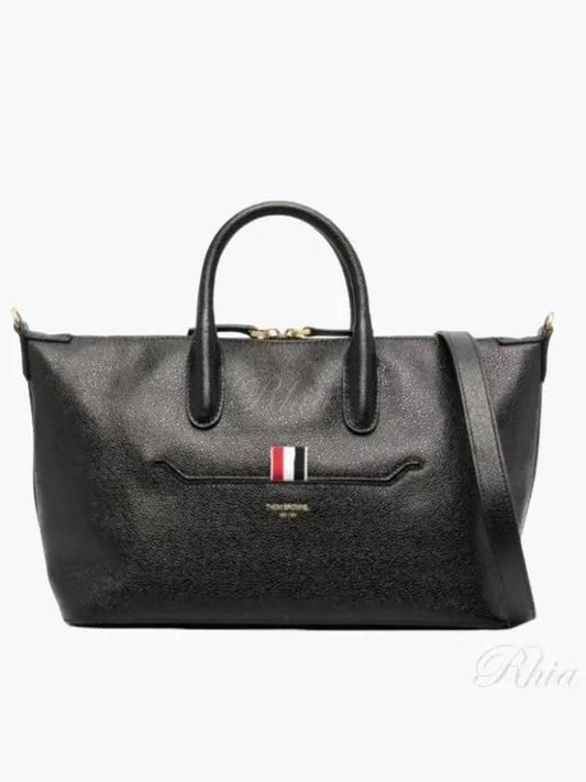 Pebble Grain Small Duffel Bag Black - THOM BROWNE - BALAAN 2