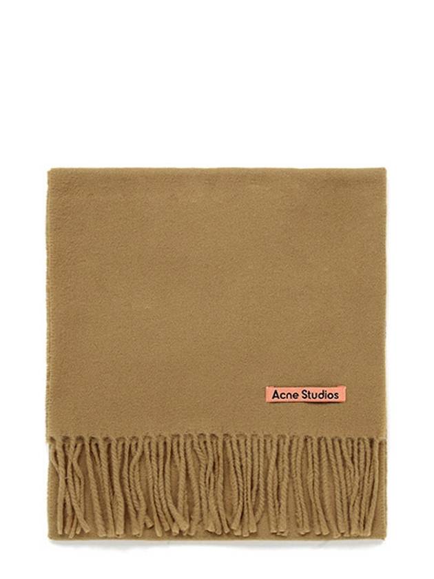 Wool Fringe Muffler Dark Camel - ACNE STUDIOS - BALAAN 2