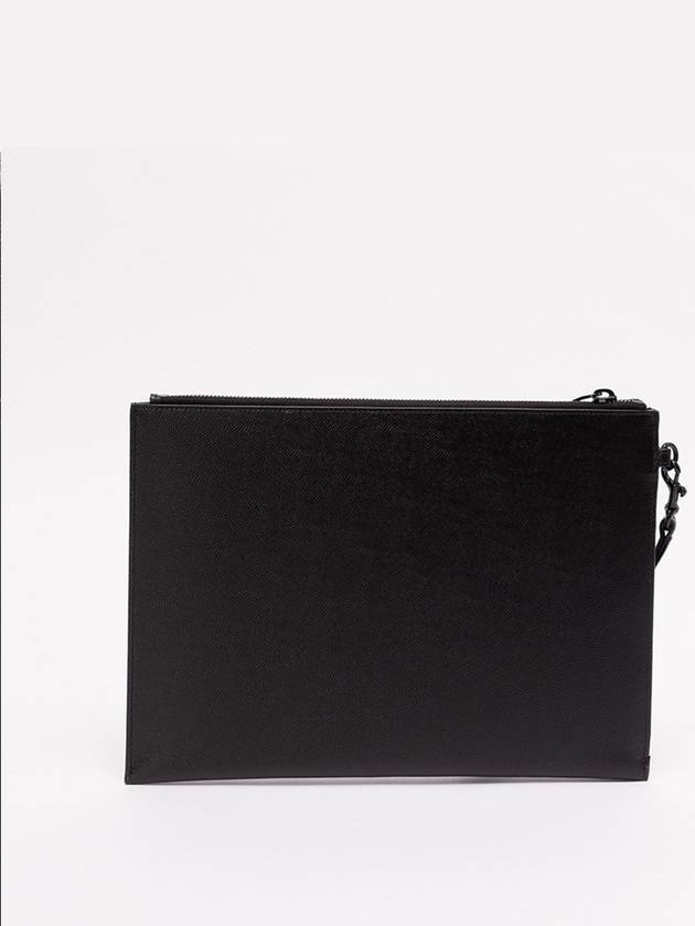 Monogram Strap Tablet Clutch Bag Black Black - SAINT LAURENT - BALAAN.