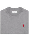 Small Heart Logo Long Sleeve T-Shirt Grey - AMI - BALAAN 6