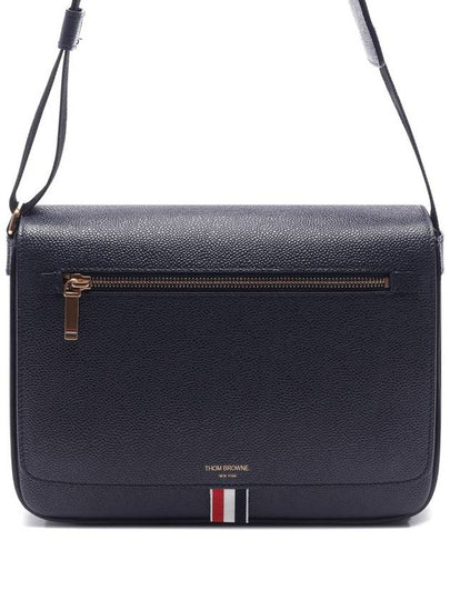 Tonal Strap Leather Reporter Cross Bag Navy - THOM BROWNE - BALAAN 2