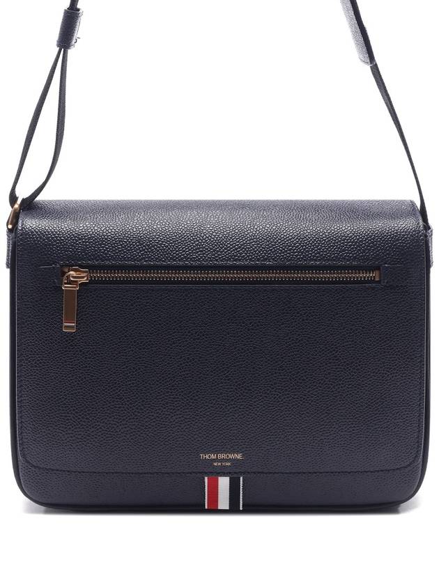 Tonal Strap Leather Reporter Cross Bag Navy - THOM BROWNE - BALAAN 3