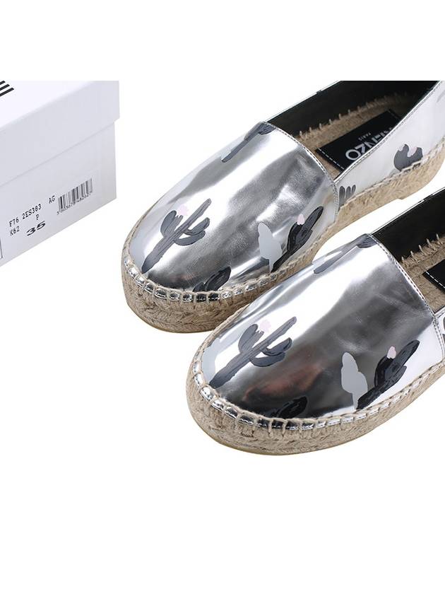 2ES383 F76 AG Silver cute printed high heel espadrille - KENZO - BALAAN 8