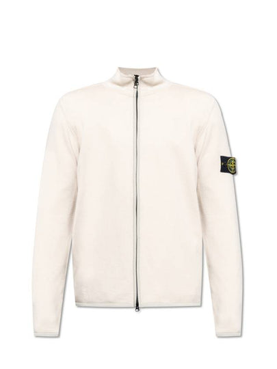 Compass Patch High Neck Stretch Wool Zip Up Cardigan Plaster - STONE ISLAND - BALAAN 2