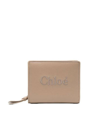 Sense Soft Leather Half Wallet Beige - CHLOE - BALAAN 1