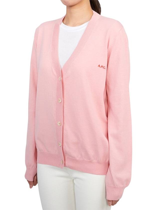 Bella Logo Embroidery Cardigan Pink - A.P.C. - BALAAN 3