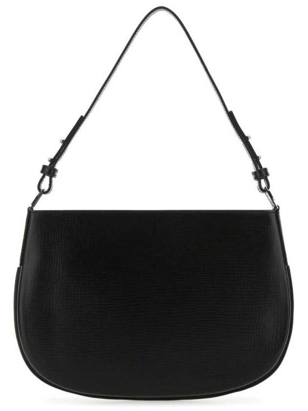 Issa Logo Buckle Leather Shoulder Bag Black - BY FAR - BALAAN 1