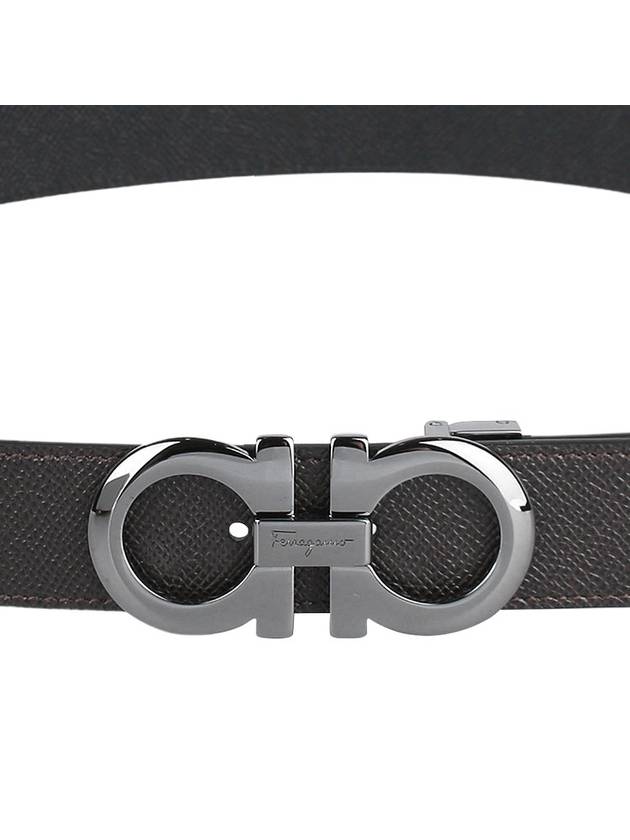 Gancini Reversible Adjustable Leather Belt Black - SALVATORE FERRAGAMO - BALAAN 8