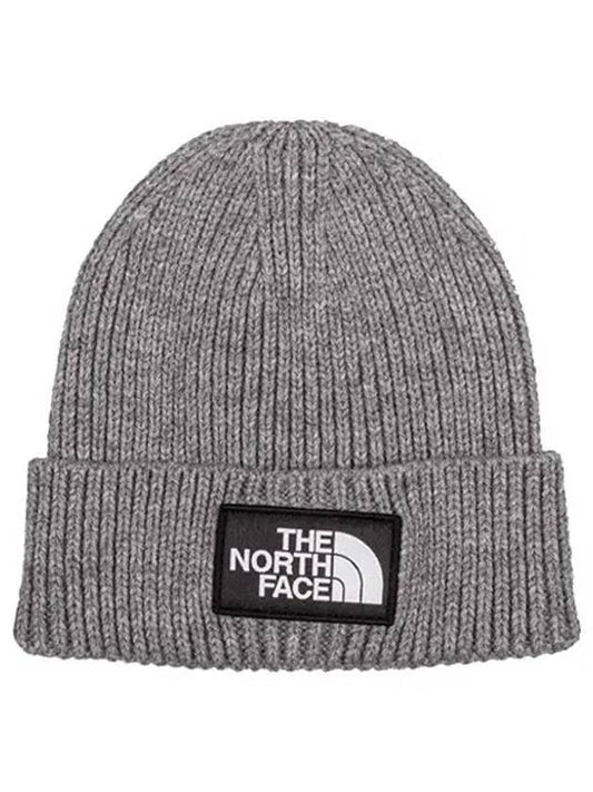 TNF Logo Box Cuffed Beanie Grey - THE NORTH FACE - BALAAN 2