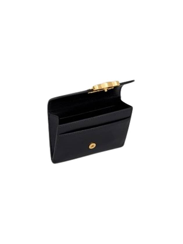 Triomphe Shiny Calfskin Flap Card Wallet Black - CELINE - BALAAN 5