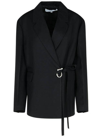 JW Anderson 'T' Black Viscose Blazer - JW ANDERSON - BALAAN 1