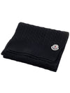 Logo Patch Wool Cashmere Muffler 3C00017 M1127 999 - MONCLER - BALAAN 2