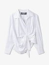 Le Chemise Bahia Tied Sash Shirt White - JACQUEMUS - BALAAN 2