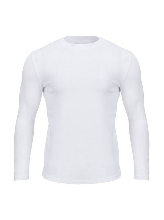 Men's Muscle Fit Plain Long Sleeve T-Shirt White - MAVRK - BALAAN 1