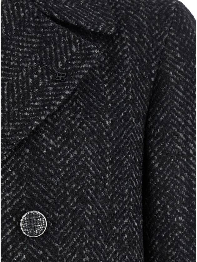 'Peacot' Grey Short Double-Breasted Coat In Wool Blend Man - TAGLIATORE - BALAAN 3