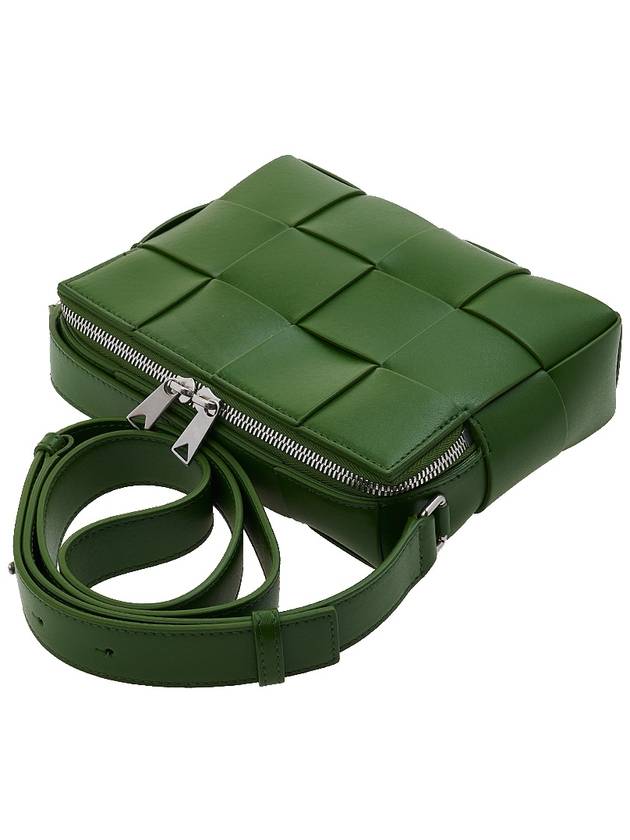 Cassette Intrecciato Leather Cross Bag Avocado - BOTTEGA VENETA - BALAAN 5