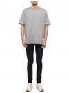 RWB Trimmed Cotton Short Sleeve T-Shirt Grey - THOM BROWNE - BALAAN 4