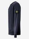 Compass Patch Cotton Sweatshirt Navy - STONE ISLAND - BALAAN 4