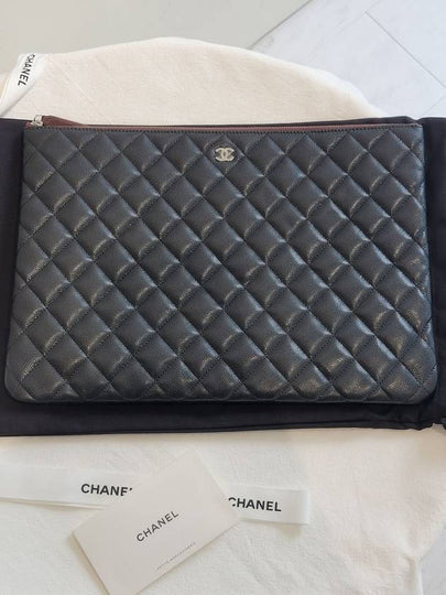 Classic caviar black silver CC logo large clutch - CHANEL - BALAAN 2