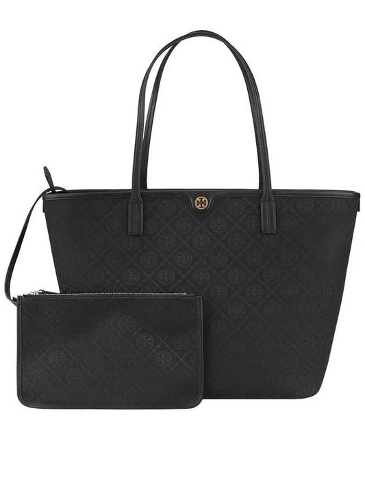 152302 001 T Monogram Tote Bag Black - TORY BURCH - BALAAN 2