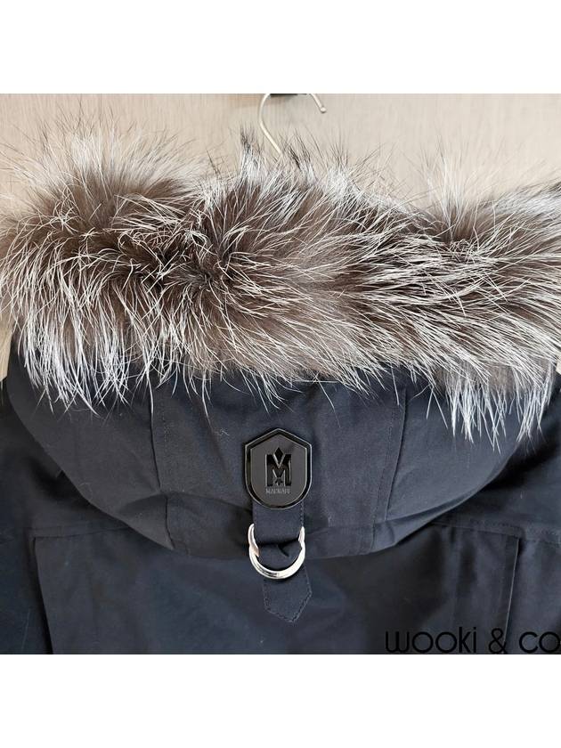 Dixon Nordic Tech Down Silver Fox Fur Bomber Jacket Black Silver - MACKAGE - BALAAN 9