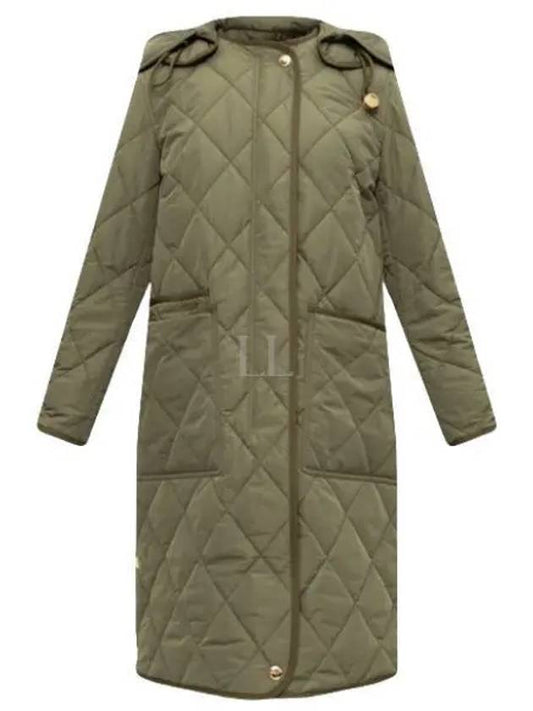 Parkgate Logo Quilted Hooded Padding Khaki - BURBERRY - BALAAN 2