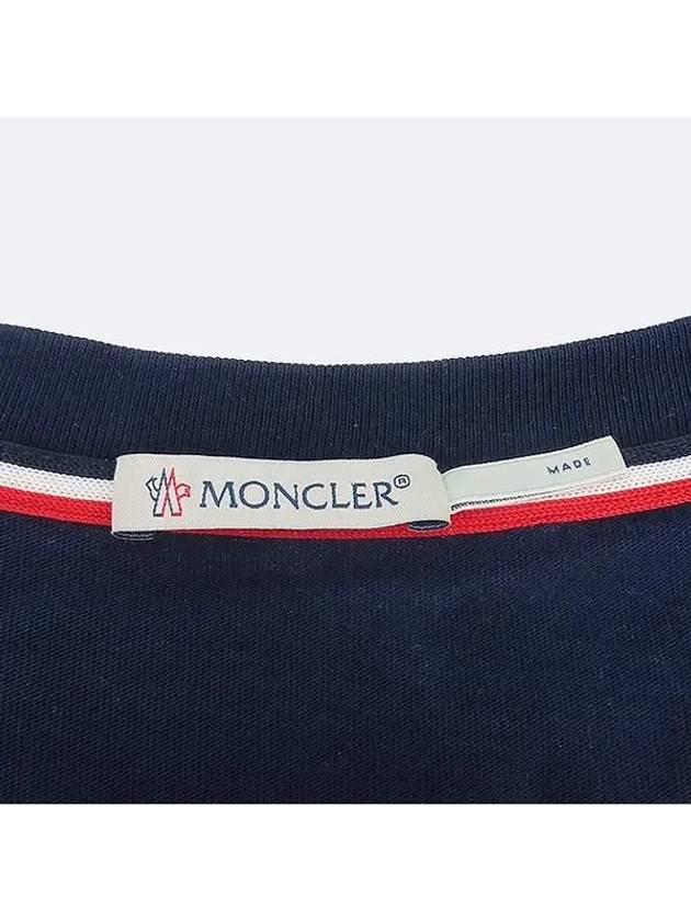 D10918026250 Navy color cotton blend logo men s short sleeve t shirt XXL - MONCLER - BALAAN 4