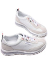 Vitello Calf Leather Clear Sole Tech Runner Sneakers White - THOM BROWNE - BALAAN 6