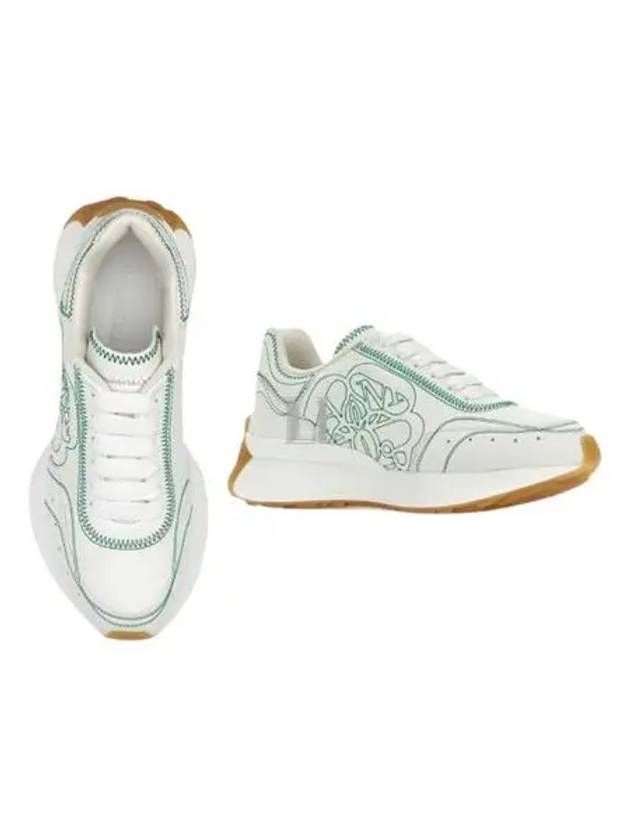 Sprint Runner Low Top Sneakers White Green - ALEXANDER MCQUEEN - BALAAN 2