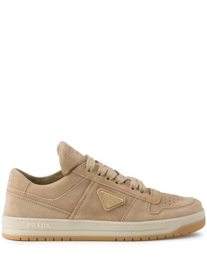 Downtown Suede Low Top Sneakers Ecru - PRADA - BALAAN 2