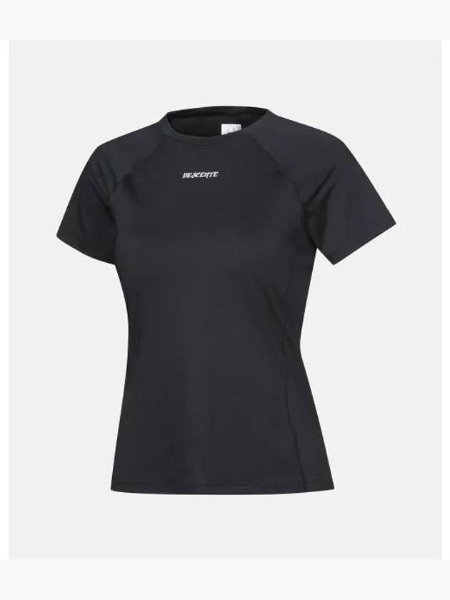 Women s Bra Cap Built in Short Sleeve T Shirt Black SP322TTS79 - DESCENTE - BALAAN 1