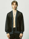 Grunge fishernet knit cardigan black - S SY - BALAAN 4