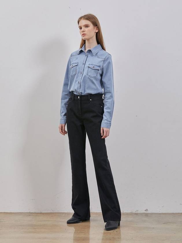 Denim Destroyed Basic Western Shirt Light Blue - RYUL+WAI: - BALAAN 3