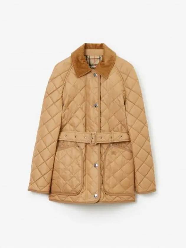 Diamond Quilted Nylon Jacket Beige - BURBERRY - BALAAN 2