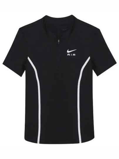 Dri Fit Air Half Zip Up Short Sleeve T-shirt Black - NIKE - BALAAN 2